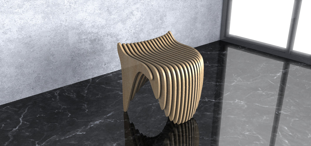 F38 - Parametric Wood Chair Interior, Patio, Decorative