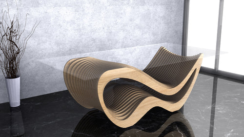 CNC WOODARTS HAWAII - Parametric Geometry Wavy Wood Coffee Table