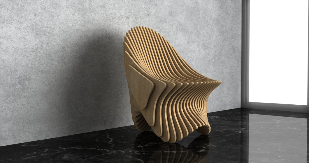 Design F40 - Parametric Wood Chair - Low back