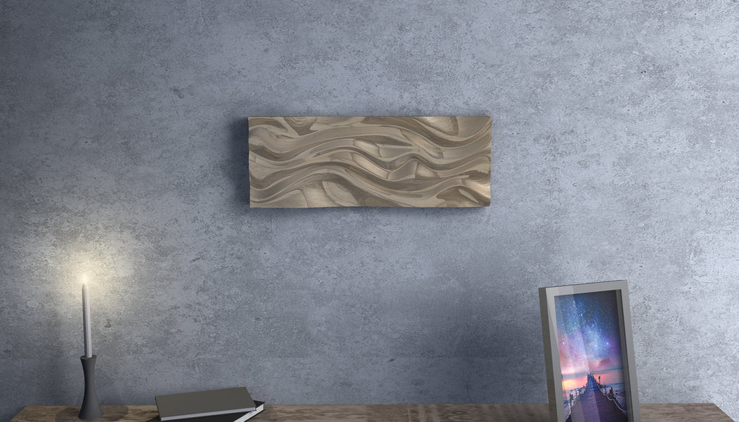 Parametric Wood art Panel - wave form design - made by cnc woodarts hawaii