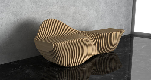 Parametric Wood Bench made by CNC Woodarts. Customizable wood type, size and finish