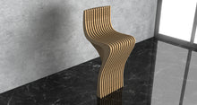 Load image into Gallery viewer, Parametric bar stool, wood acrylic or plywood, flowing wave like shape. Customizabel colors, and size  made by CNC woodarts
