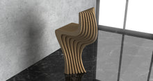 Load image into Gallery viewer, Parametric bar stool, wood acrylic or plywood, flowing wave like shape. Customizabel colors, and size  made by CNC woodarts
