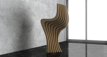 Load image into Gallery viewer, Parametric bar stool, wood acrylic or plywood, flowing wave like shape. Customizabel colors, and size  made by CNC woodarts
