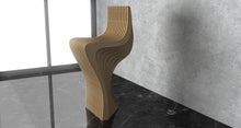 Load image into Gallery viewer, Parametric bar stool, wood acrylic or plywood, flowing wave like shape. Customizabel colors, and size  made by CNC woodarts
