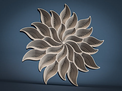 Geometric Wall art form CNC Woodarts - Patterned Laser cut Flowers, Sacred Geometry and nature  patterns