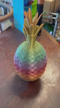 Load and play video in Gallery viewer, 3D Printed Hawiian Pineapple - Rainbow Colored - Decorative piece
