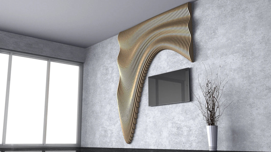 Parametric Waves - Wood Wall Art Panel