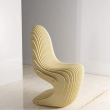 Load image into Gallery viewer, CNC Woodarts Cascade Wood Chair. Modern, wave design bsed on paremetric modeling and segmented 2d parts. A unique design, curvy, musical and artistic. Made in Hawaii. Parametric Art - Chair
